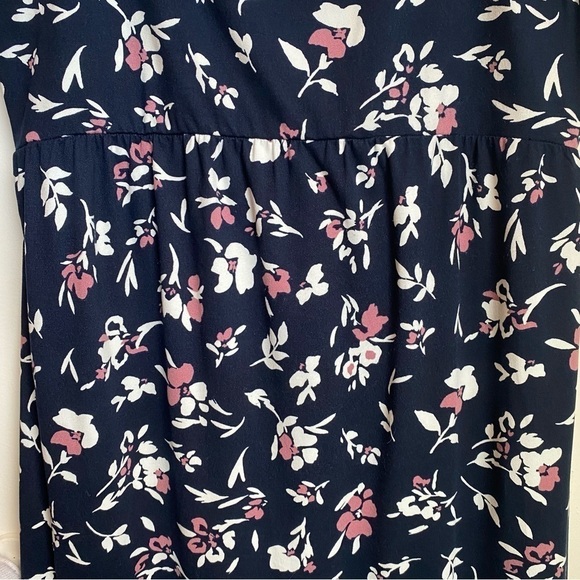 Nine Britton Navy Blue And Floral Angie Maternity Knit Midi Dress Size XL - Picture 8 of 11